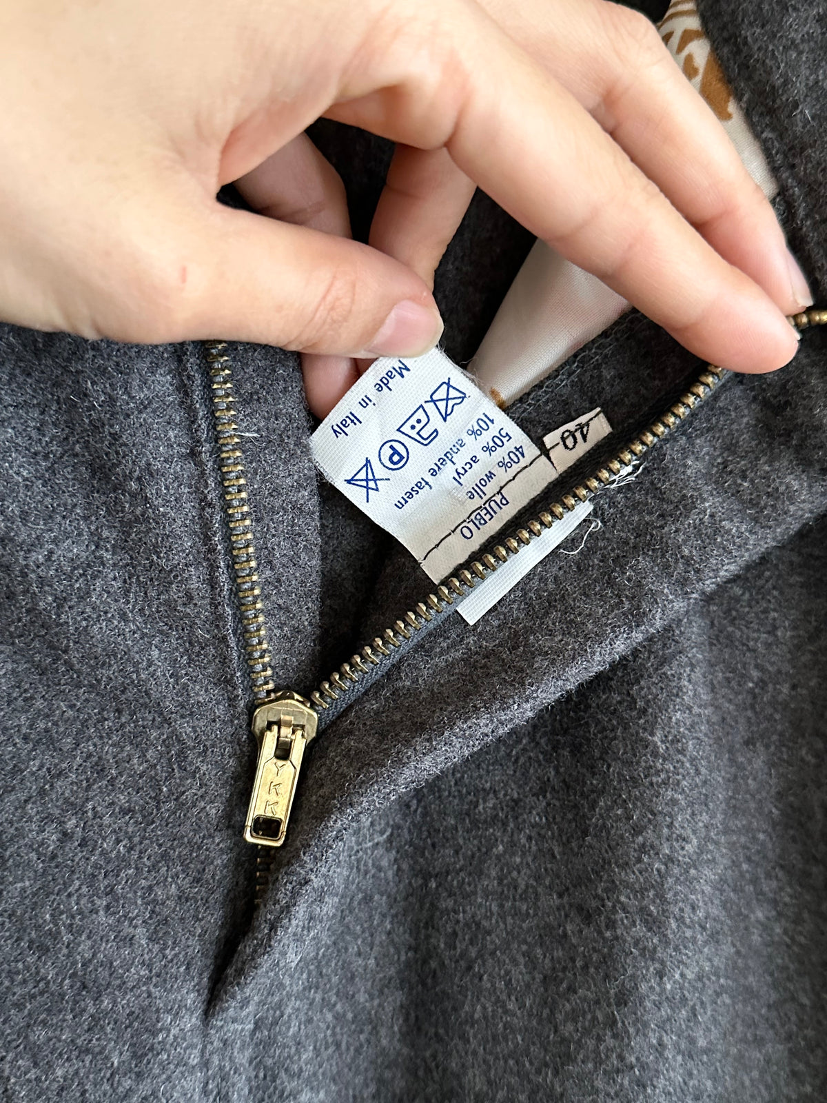 80s Italy grey wool blend pants W29