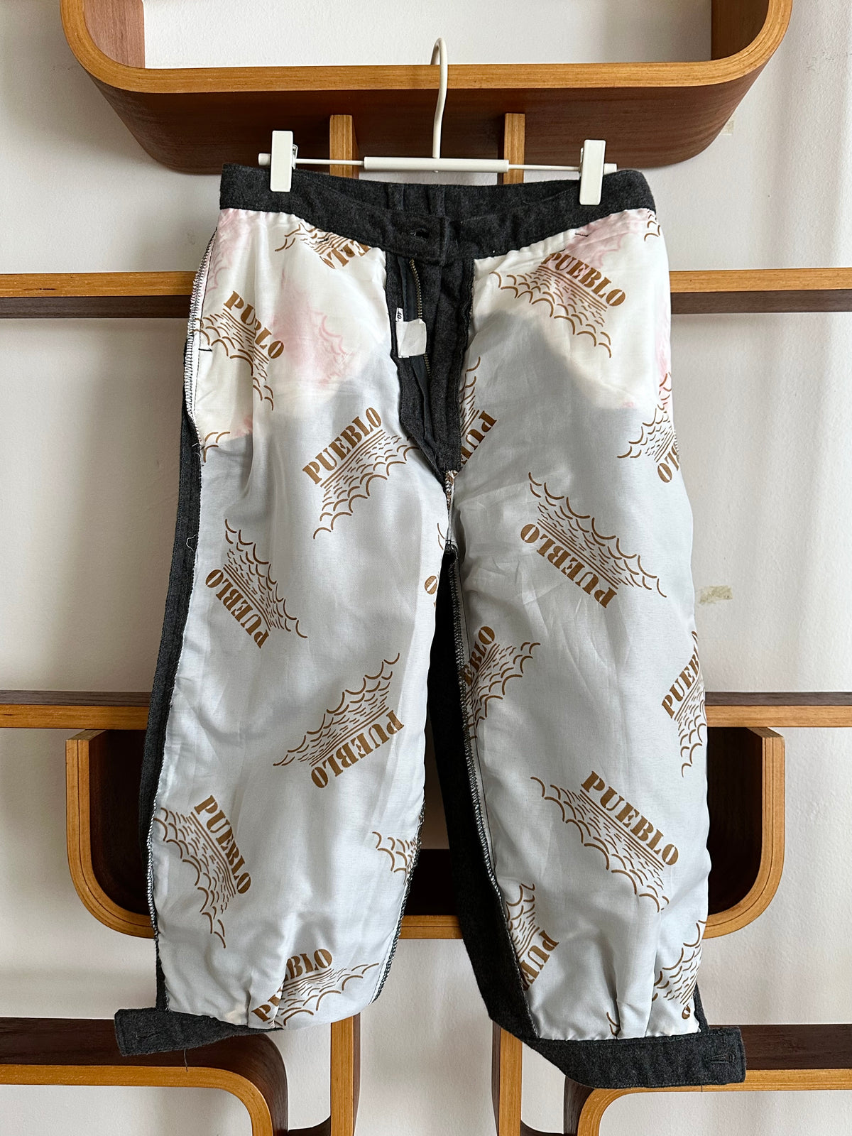 80s Italy grey wool blend pants W29