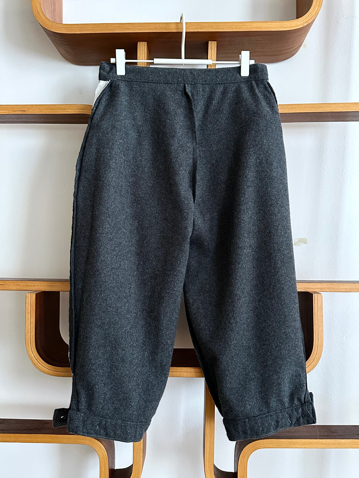 80s Italy grey wool blend pants W29