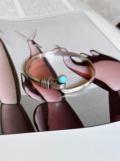 Mexico 925 turquoise hooked bangle