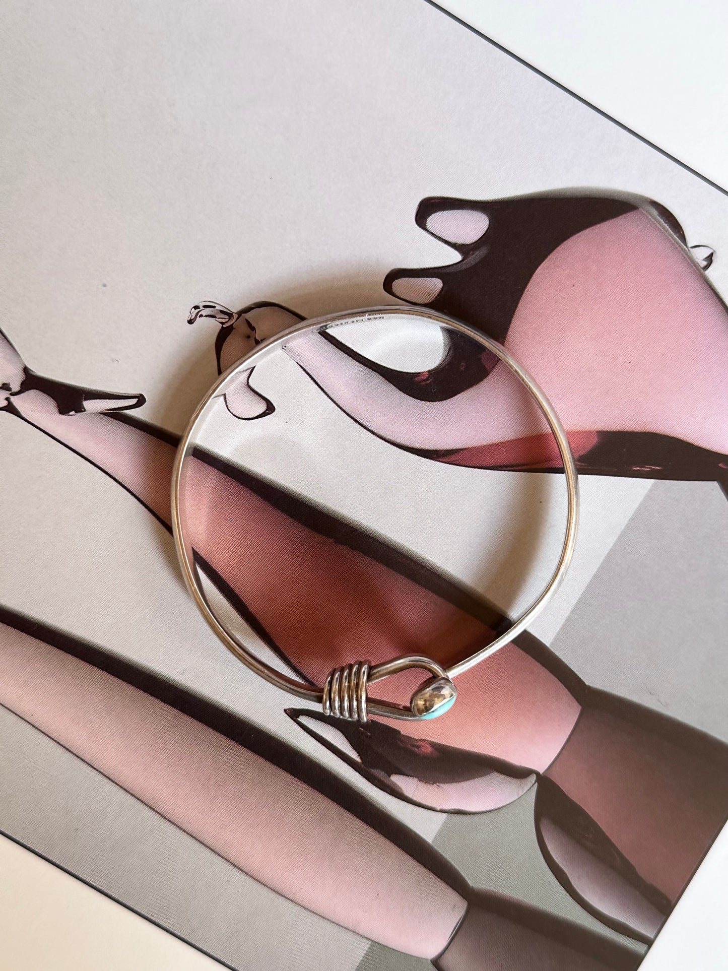 Mexico 925 turquoise hooked bangle