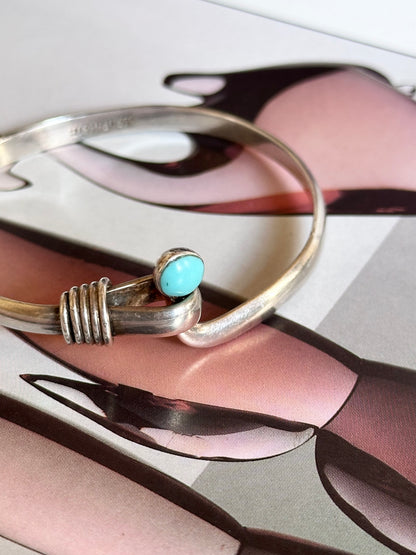 Mexico 925 turquoise hooked bangle