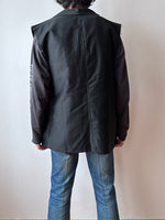 40s-50s French black moleskin vest, Dead stock