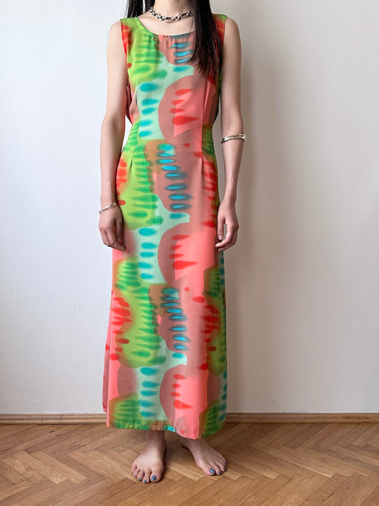 silk poly blurred dress
