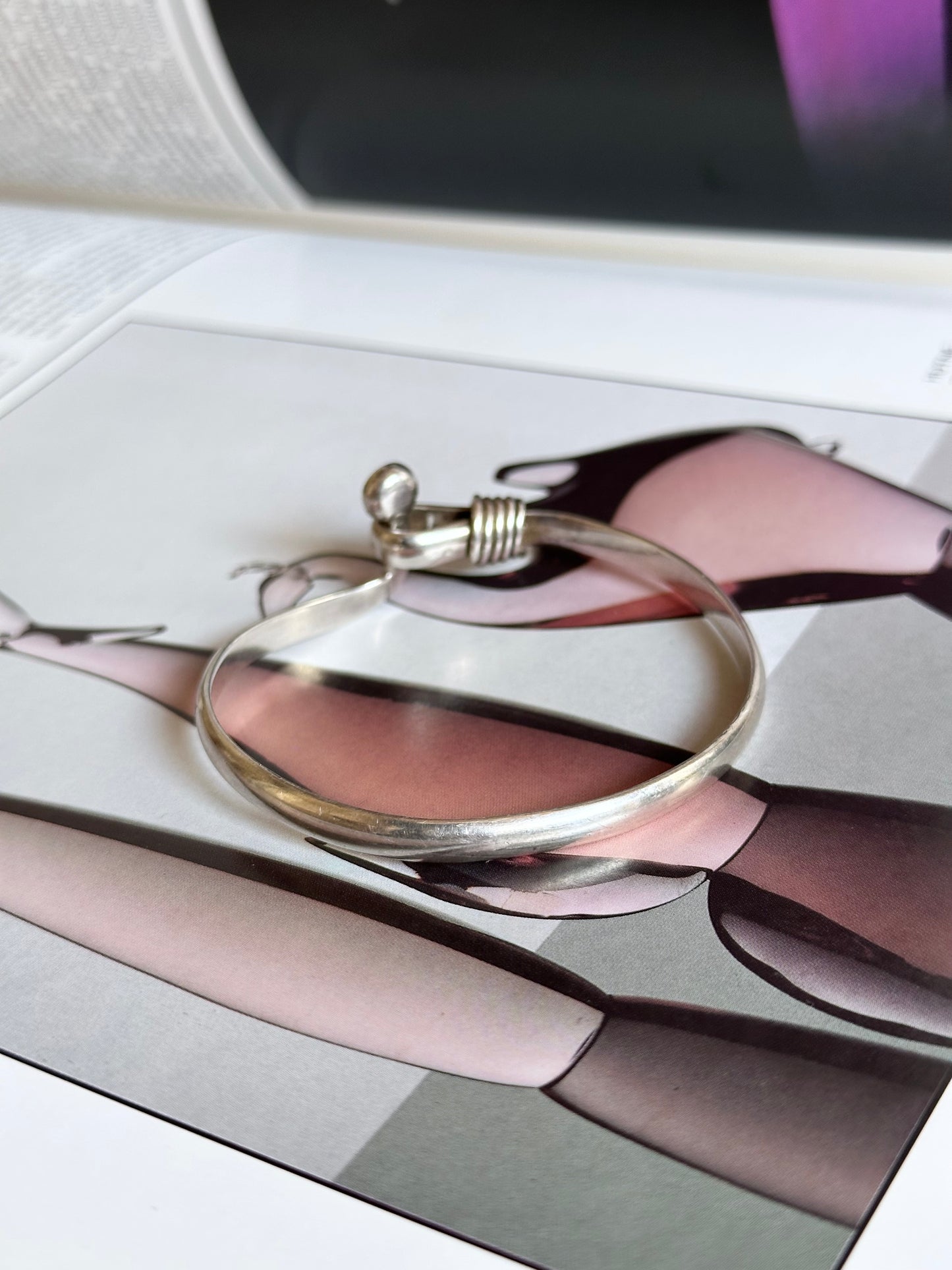 Mexico 925 turquoise hooked bangle