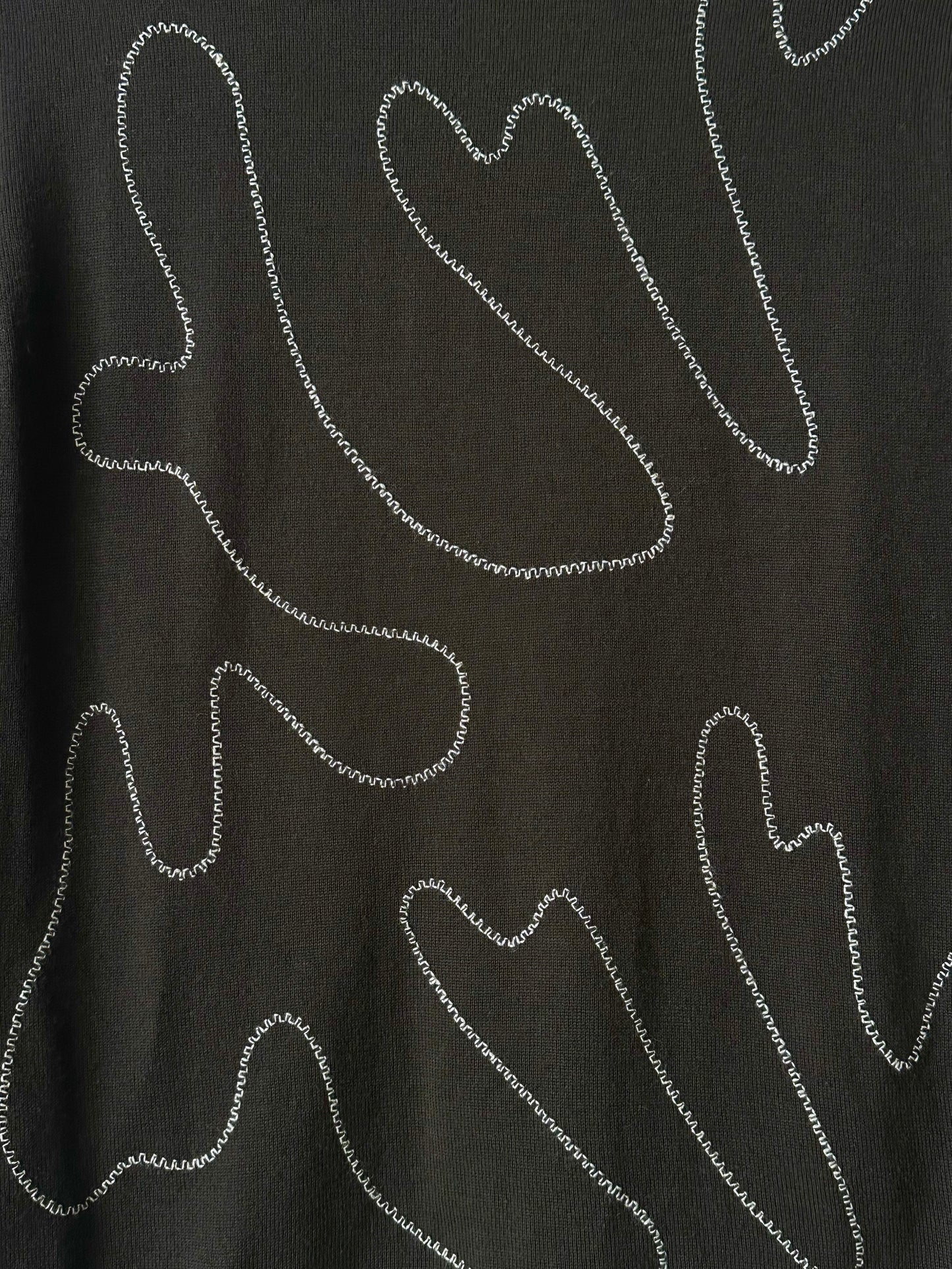 Merino wool thread embroidery knit