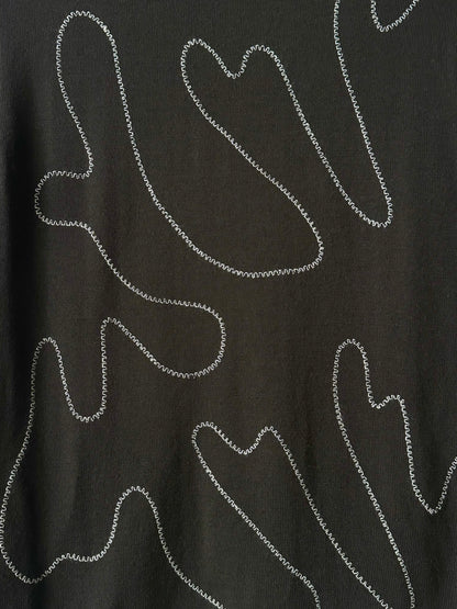 Merino wool thread embroidery knit