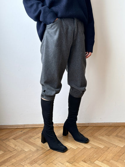 80s Italy grey wool blend pants W29
