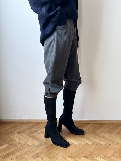 80s Italy grey wool blend pants W29