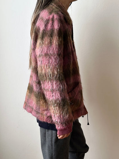1970s shaggy mohair plaid jacket