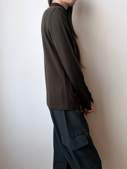 Merino wool thread embroidery knit