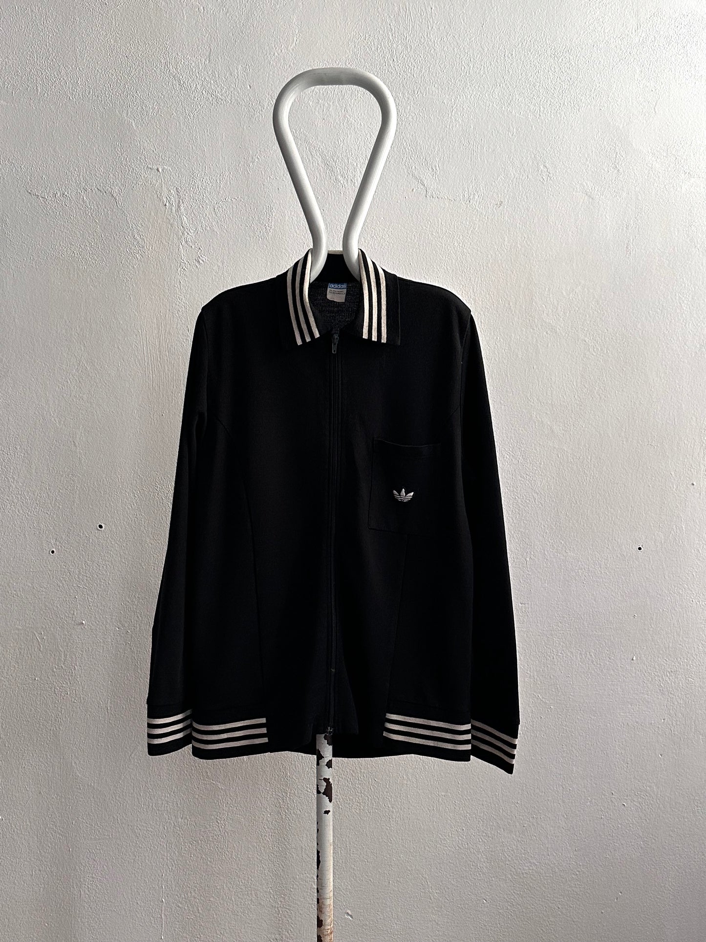 1970's Adidas Schwahn jacket 70年代 アディダス Black 黒 Made in West germany 西ドイツ製 Toto Praha Vintage clothing store Antique shop Prague 古着屋 アンティークショップ プラハ ユーロ古着  ヨーロッパ古着 古着卸 