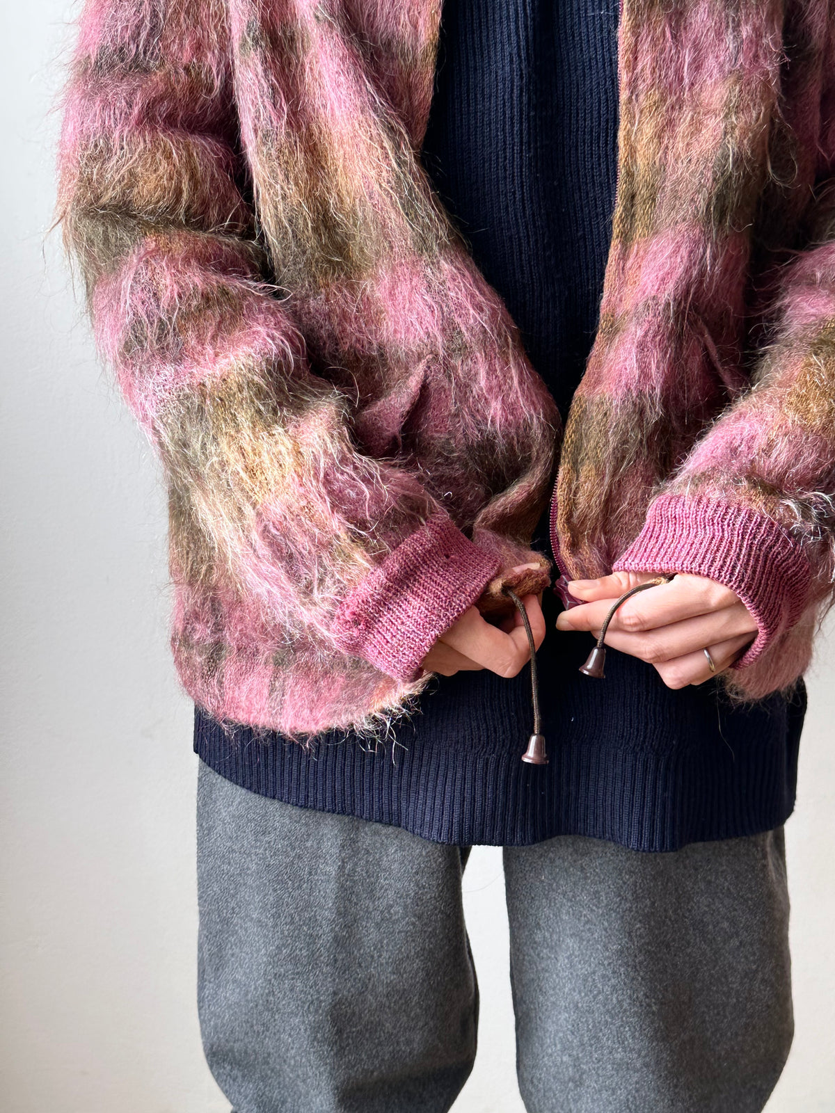 1970s shaggy mohair plaid jacket