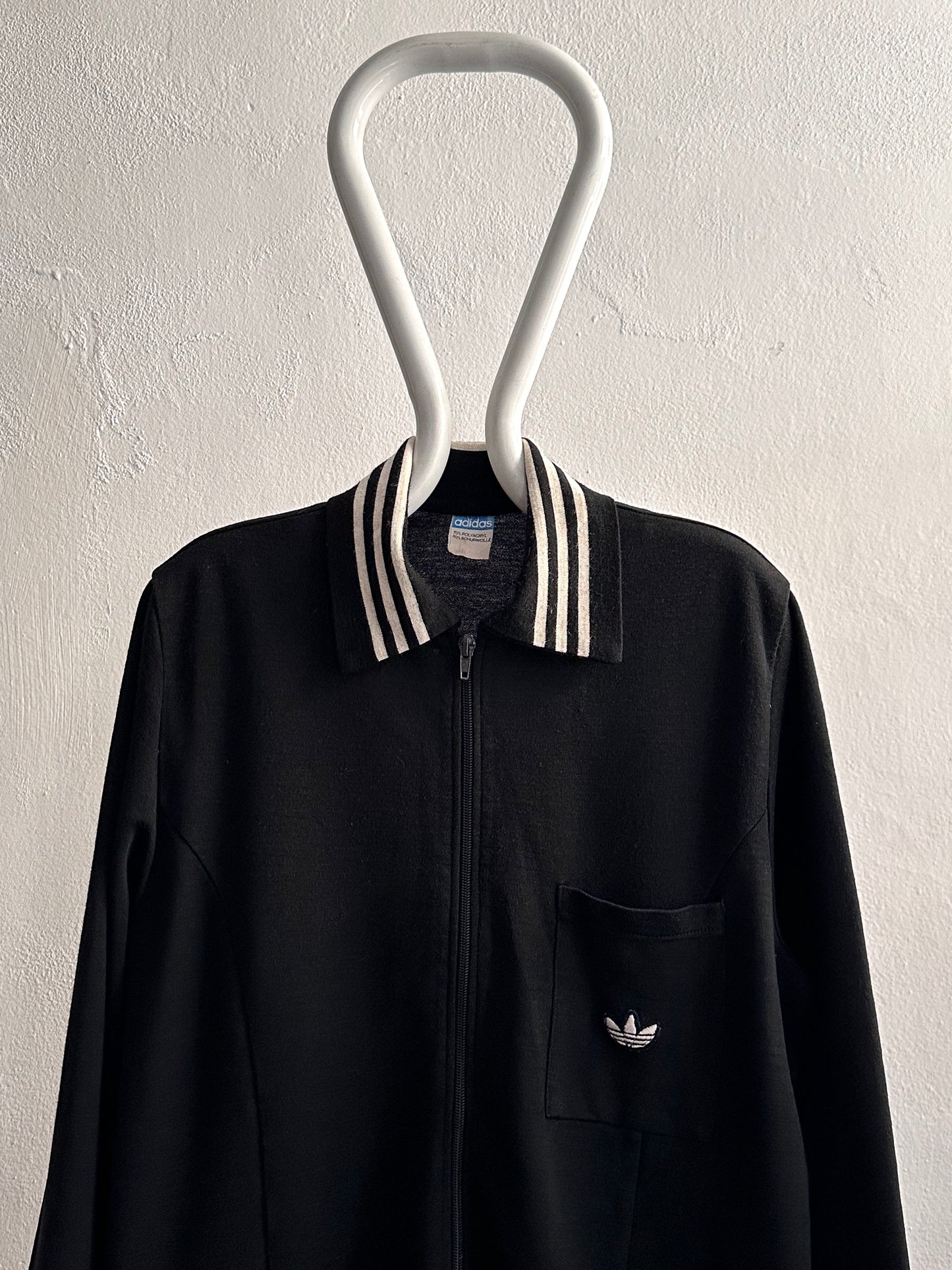 1970's Adidas Schwahn jacket 70年代 アディダス Black 黒 Made in West germany 西ドイツ製 Toto Praha Vintage clothing store Antique shop Prague 古着屋 アンティークショップ プラハ ユーロ古着  ヨーロッパ古着 古着卸 