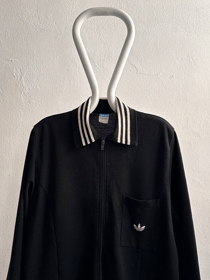1970's Adidas Schwahn jacket 70年代 アディダス Black 黒 Made in West germany 西ドイツ製 Toto Praha Vintage clothing store Antique shop Prague 古着屋 アンティークショップ プラハ ユーロ古着  ヨーロッパ古着 古着卸 