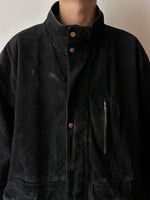 Black Leather Suède coat