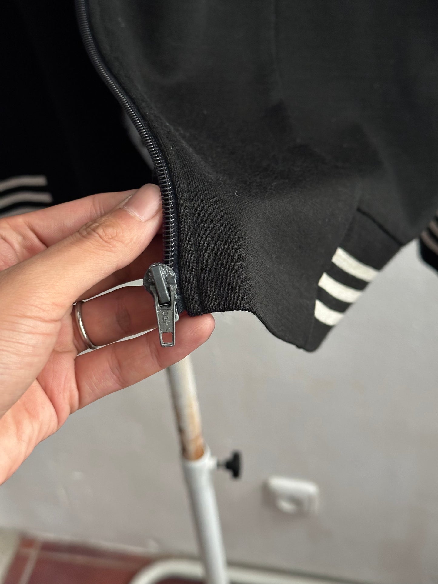 1970's Adidas Schwahn jacket 70年代 アディダス Black 黒 Made in West germany 西ドイツ製 Toto Praha Vintage clothing store Antique shop Prague 古着屋 アンティークショップ プラハ ユーロ古着  ヨーロッパ古着 古着卸 