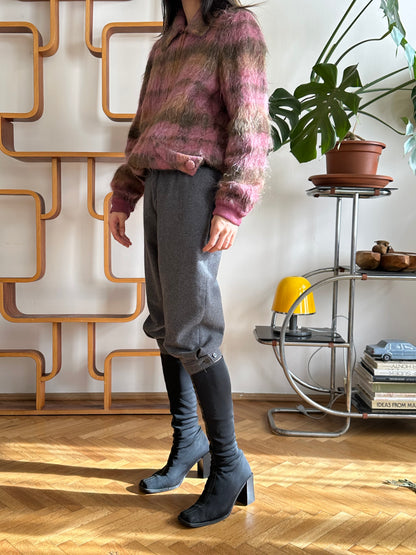 1970s shaggy mohair plaid jacket