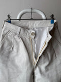 80s White Leather trousers - w26