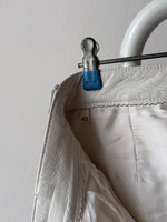 80s White Leather trousers - w26