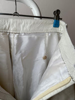 80s White Leather trousers - w26