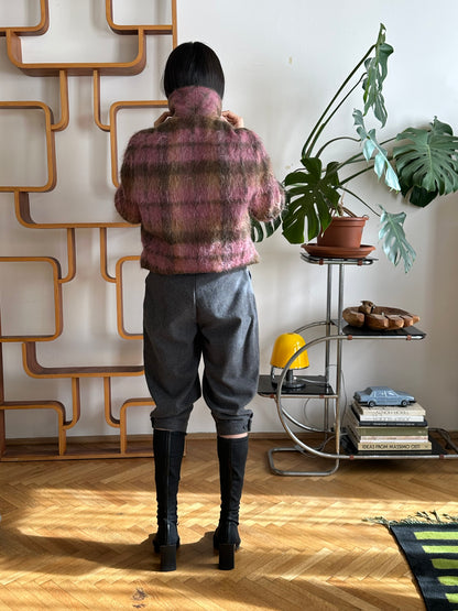 1970s shaggy mohair plaid jacket