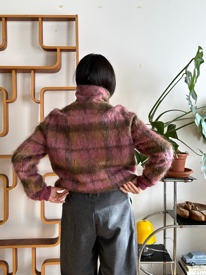 1970s shaggy mohair plaid jacket