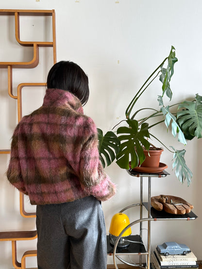 1970s shaggy mohair plaid jacket