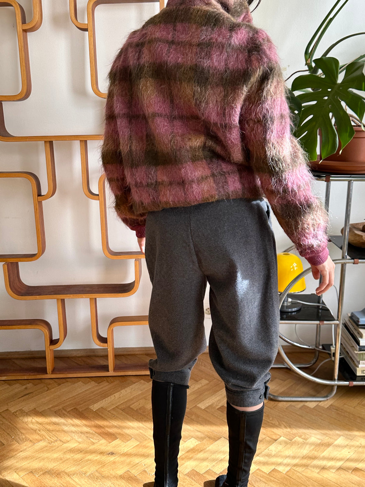 1970s shaggy mohair plaid jacket