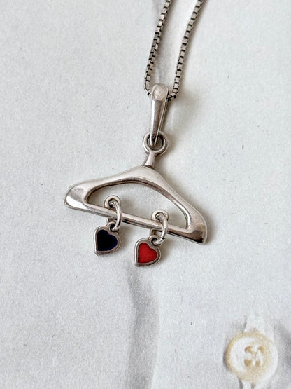 German 835 vintage silver hanger pendant necklace