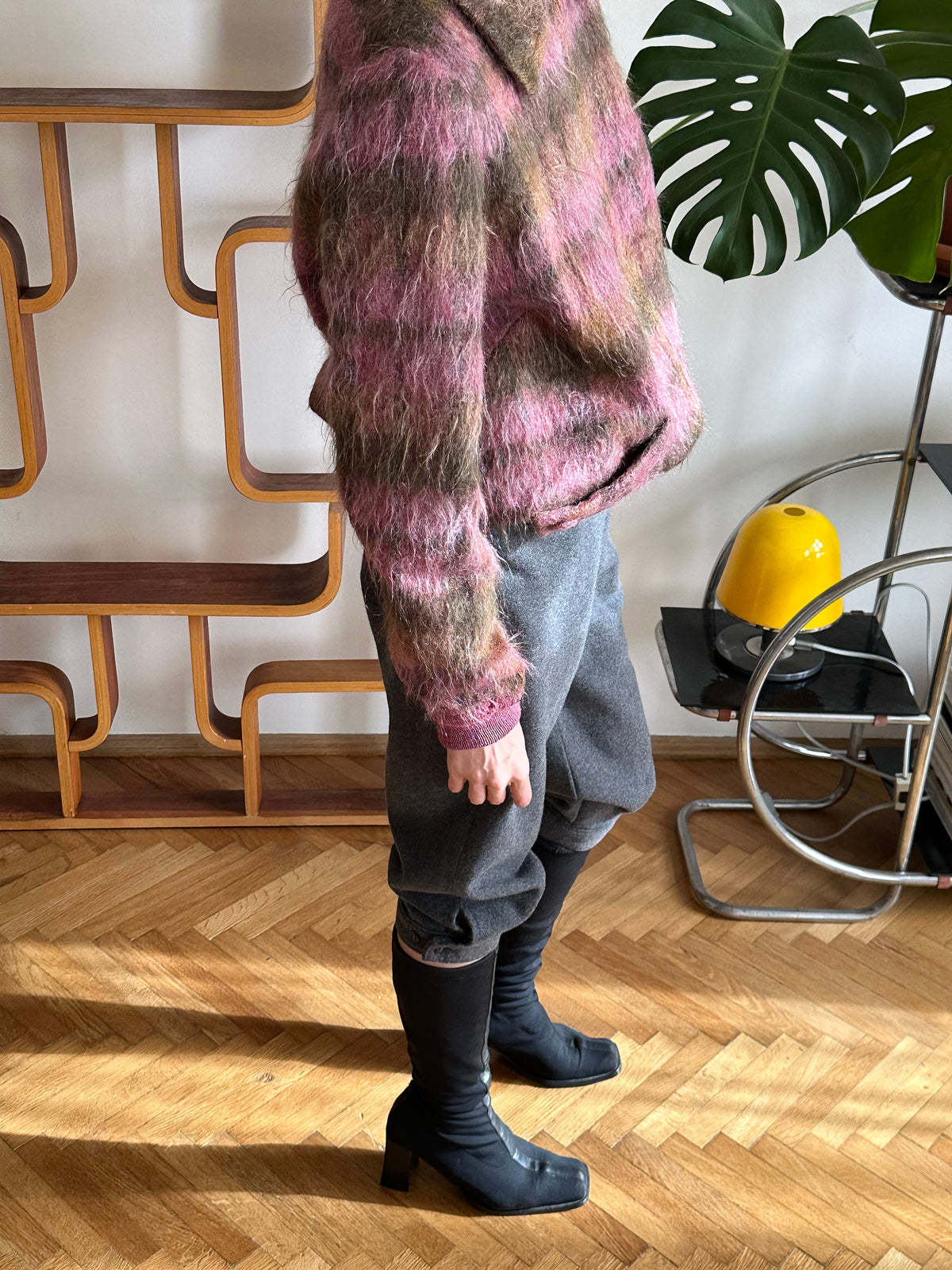 1970s shaggy mohair plaid jacket
