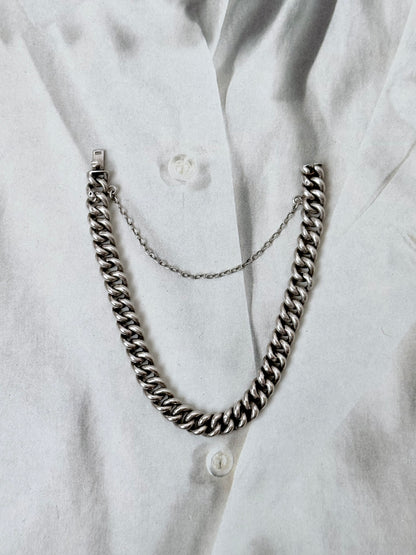 German silver 800 curb chain bracelet