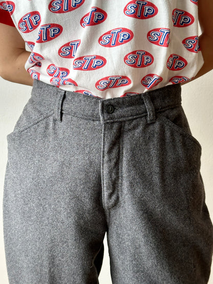 80s Italy grey wool blend pants W29