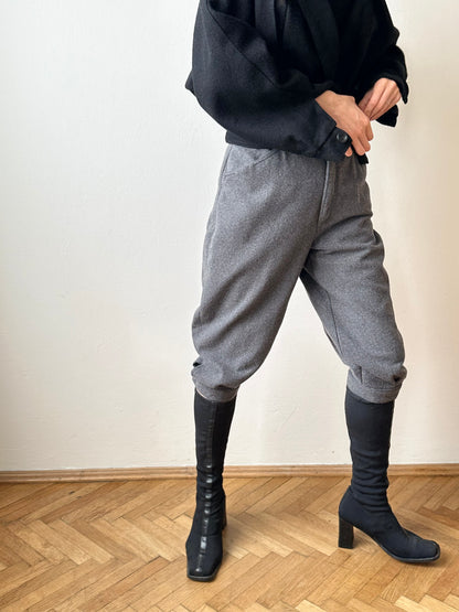 80s Italy grey wool blend pants W29