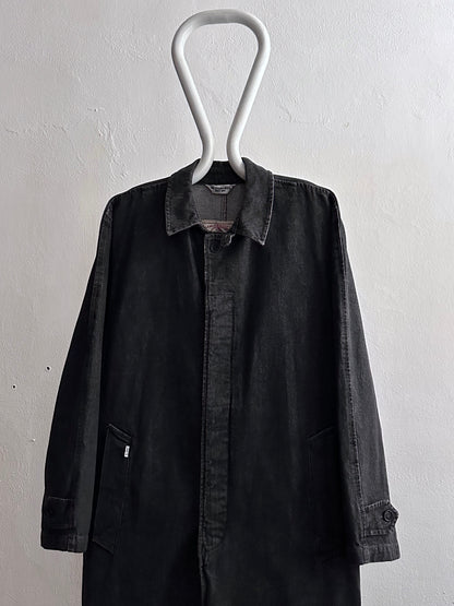 80's Levi's Black denim coat Vintage Made in Italy 80年代 リーバイス ブラックデニム コート Rare レア イタリア製 ヴィンテージ Toto Praha Vintage clothing store Antique shop Prague 古着屋 アンティークショップ プラハ ユーロ古着  ヨーロッパ古着 古着卸 