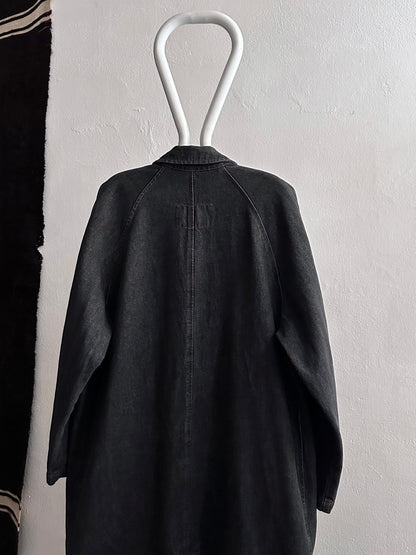 80's Levi's Black denim coat Vintage Made in Italy 80年代 リーバイス ブラックデニム コート Rare レア イタリア製 ヴィンテージ Toto Praha Vintage clothing store Antique shop Prague 古着屋 アンティークショップ プラハ ユーロ古着  ヨーロッパ古着 古着卸 