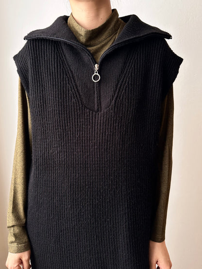 Black knit sleeveless dress