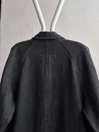 80's Levi's Black denim coat Vintage Made in Italy 80年代 リーバイス ブラックデニム コート Rare レア イタリア製 ヴィンテージ Toto Praha Vintage clothing store Antique shop Prague 古着屋 アンティークショップ プラハ ユーロ古着  ヨーロッパ古着 古着卸 