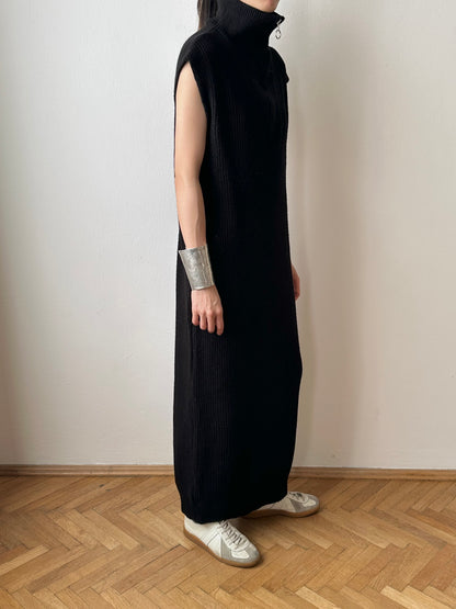 Black knit sleeveless dress