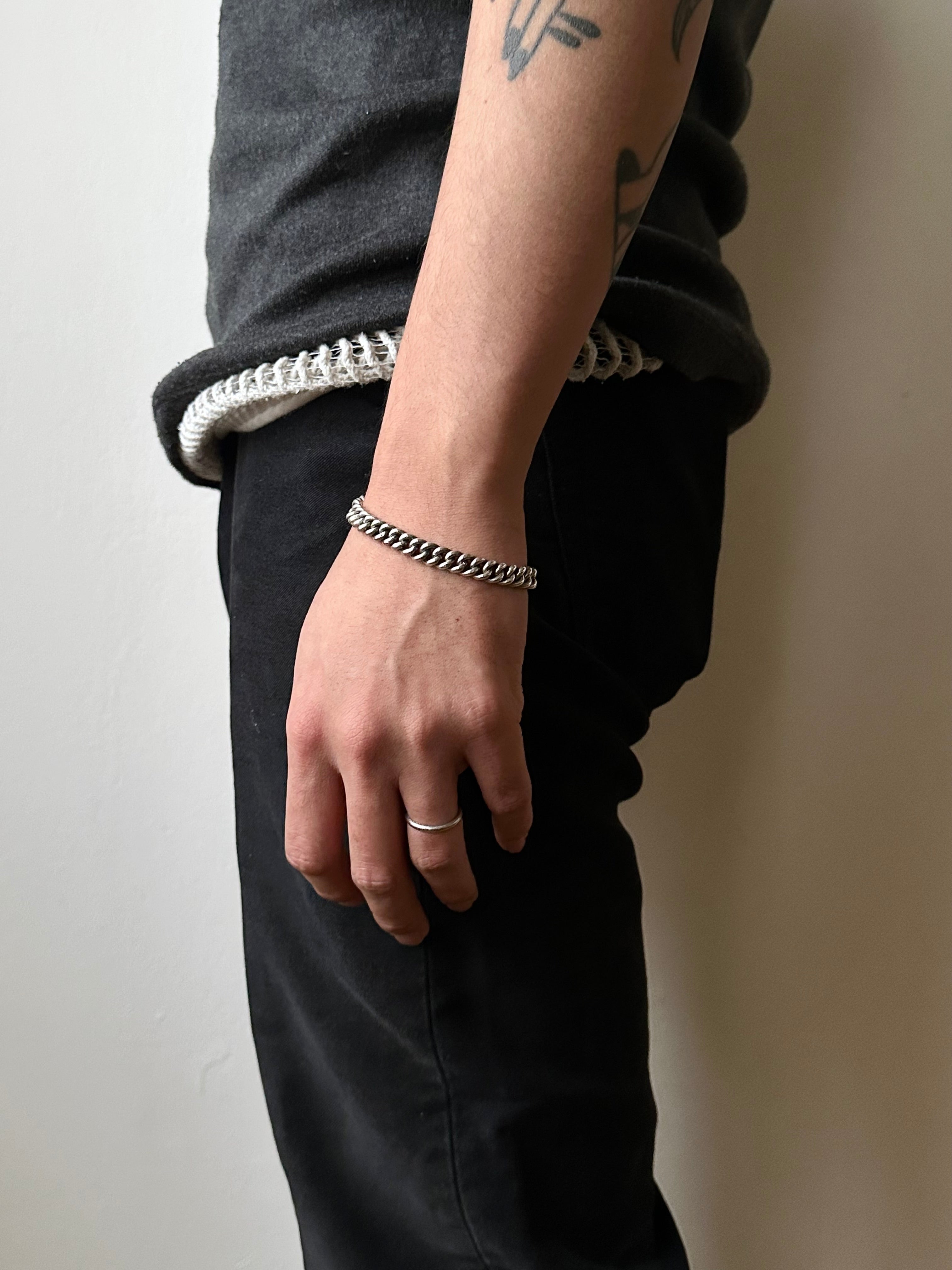 Silver 800 ドイツ　オールドブレスレット German silver 800 curb chain bracelet – TOTO