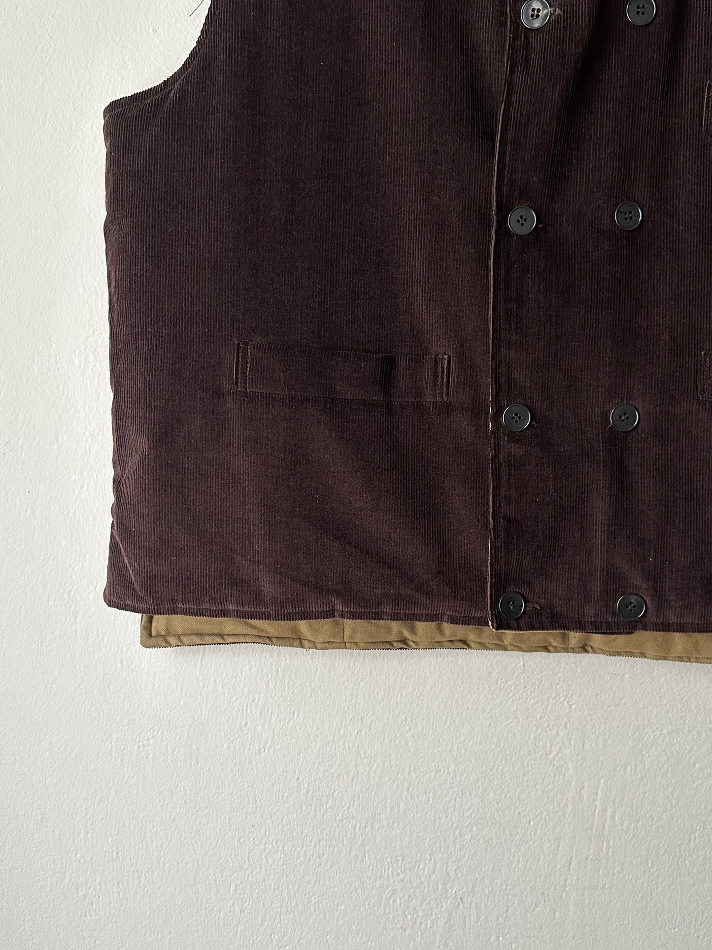 1970s Swedish padded corduroy vest - XXL