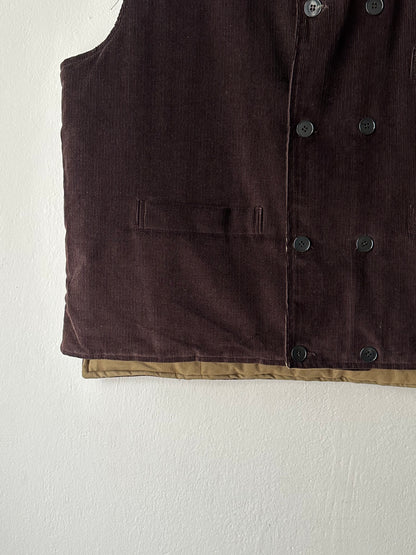 1970s Swedish padded corduroy vest - XXL
