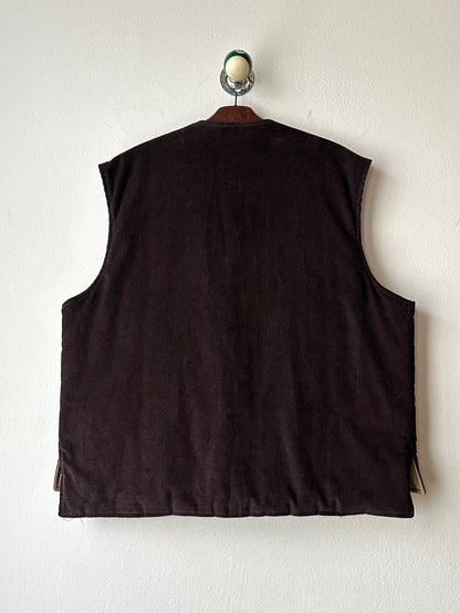 1970s Swedish padded corduroy vest - XXL
