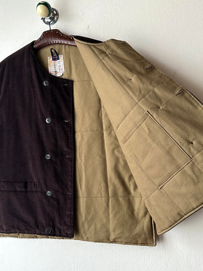 1970s Swedish padded corduroy vest - XXL