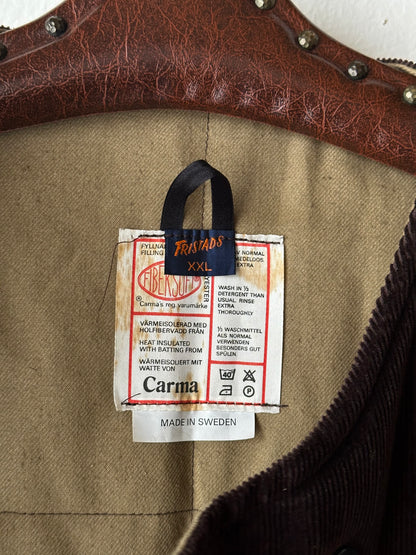 1970s Swedish padded corduroy vest - XXL