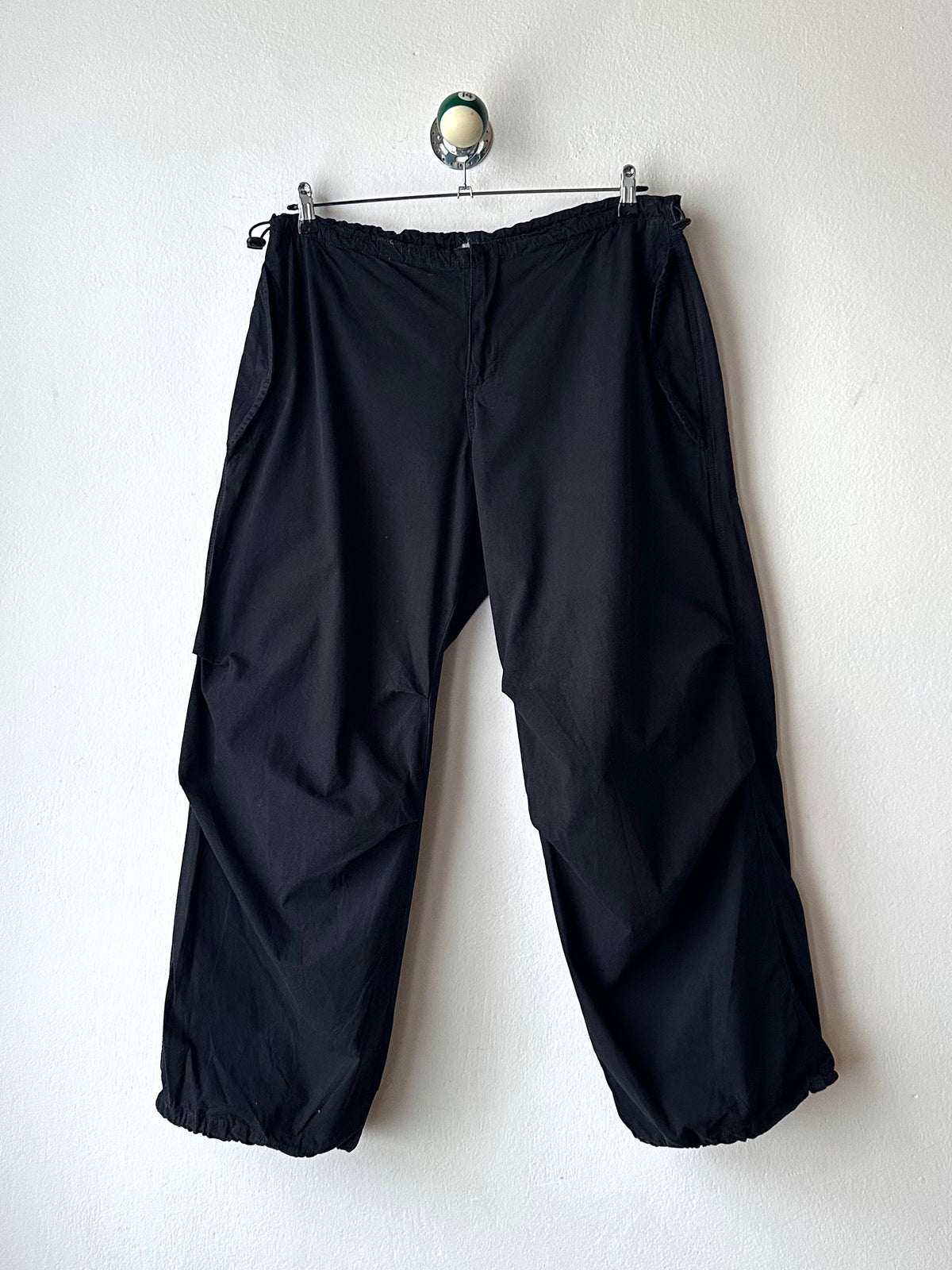 Black cotton  overtrousers