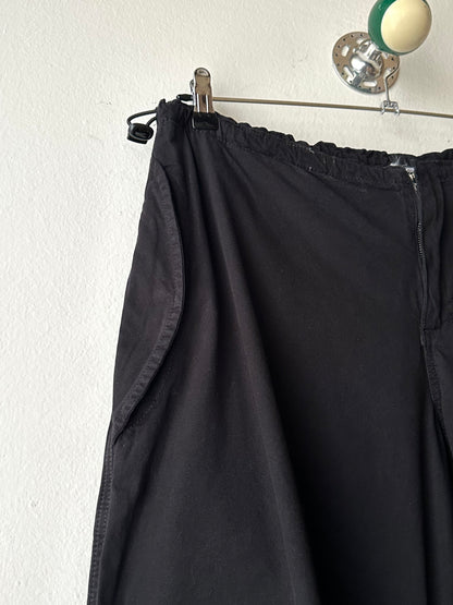 Black cotton  overtrousers