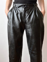 leather trouser with belt