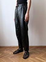 leather trouser with belt