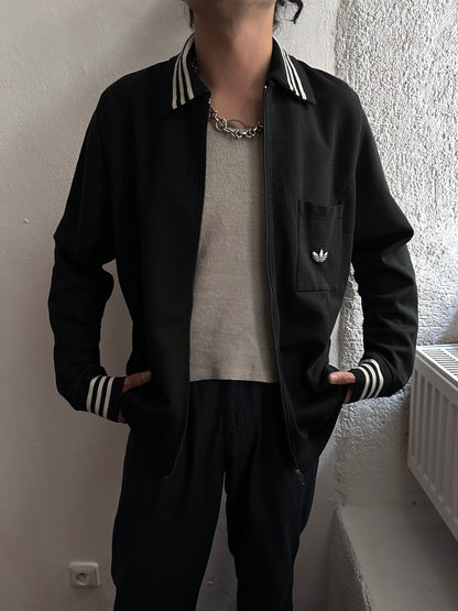 1970's Adidas Schwahn jacket 70年代 アディダス Black 黒 Made in West germany 西ドイツ製 Toto Praha Vintage clothing store Antique shop Prague 古着屋 アンティークショップ プラハ ユーロ古着  ヨーロッパ古着 古着卸 